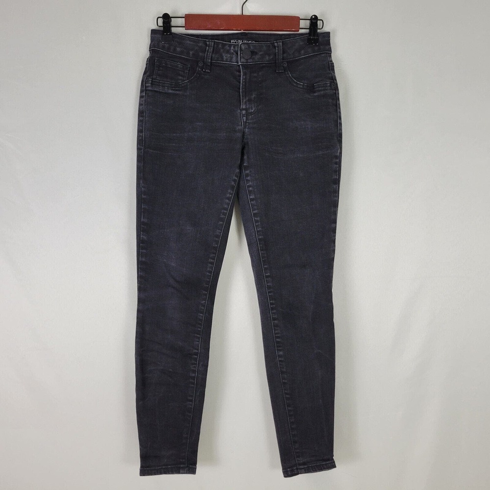 Maurices Jeans Womens Small Black Denim Low Rise Jegging Charcoal Wash Legging